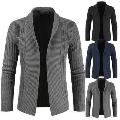 Stylish men`s vest without fastening in black, blue and gray