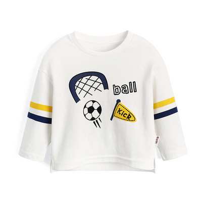 Παιδική μπλούζα για αγόρια σε άσπρο χρώμα με κορδέλα και O-λαιμόκοψη
