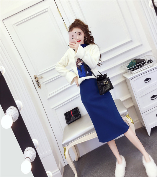 Női pulóver és hosszú szoknya szett