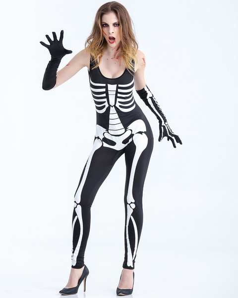 Női színpadi jelmez kétrészes fekete színben, O-nyakú