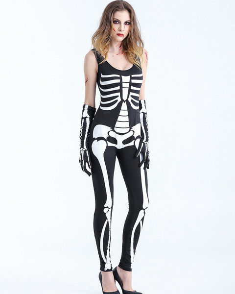 Női színpadi jelmez kétrészes fekete színben, O-nyakú