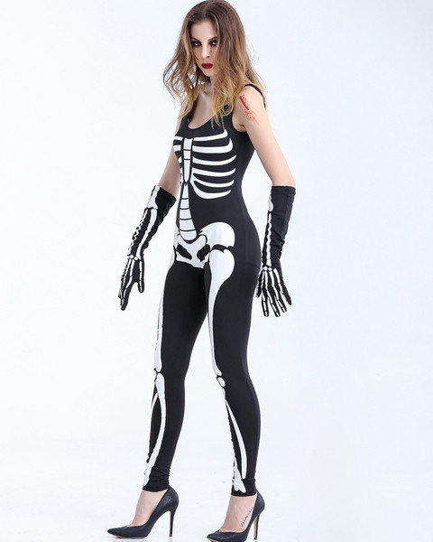 Női színpadi jelmez kétrészes fekete színben, O-nyakú