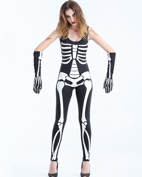 Női színpadi jelmez kétrészes fekete színben, O-nyakú