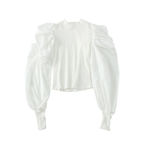 Bluza de dama model nou cu decolteu patrat in alb, galben si bej