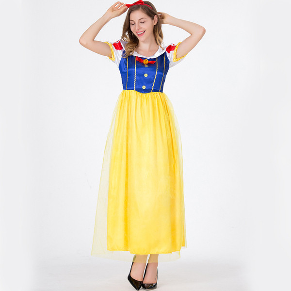 Modern női színpadi jelmez sárga színben