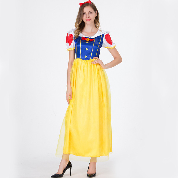 Modern női színpadi jelmez sárga színben