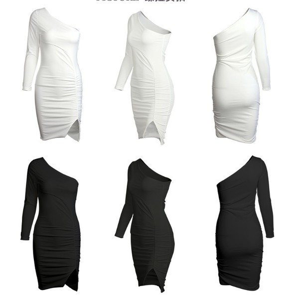 Modern női ruha egy ujjal, három színben