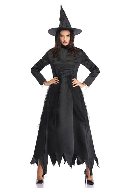 Színpadi női jelmez kétrészes ruha + sapka fekete színben