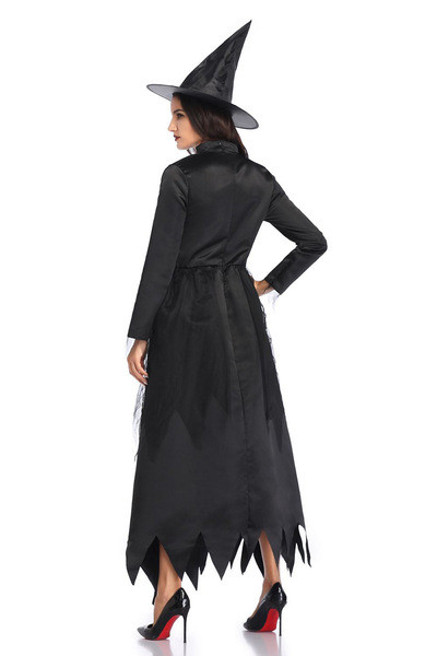 Színpadi női jelmez kétrészes ruha + sapka fekete színben