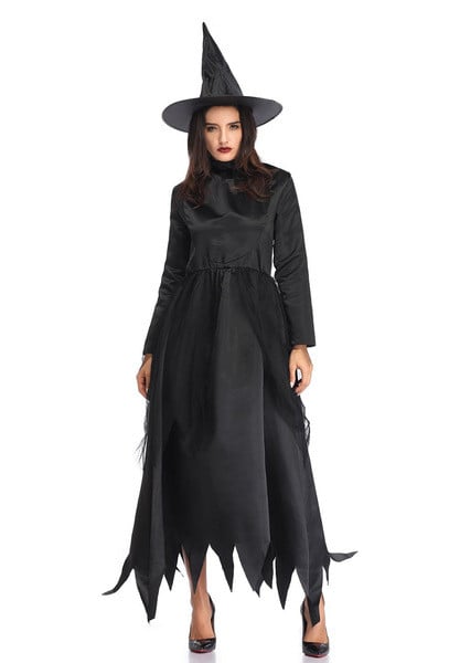 Színpadi női jelmez kétrészes ruha + sapka fekete színben