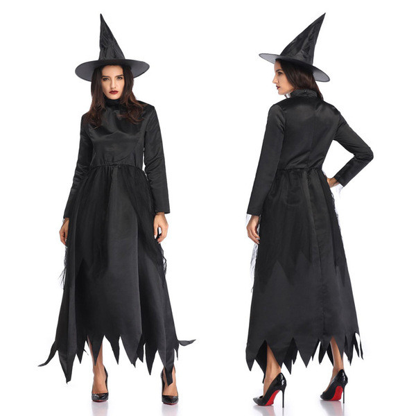 Színpadi női jelmez kétrészes ruha + sapka fekete színben