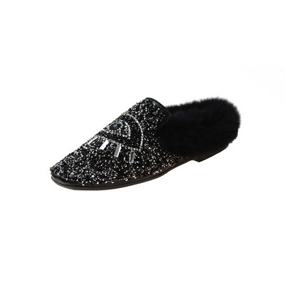 Kövekkel és pehelyszínnel díszített modern női mokaszinok, két színben