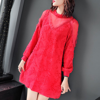 Modern női ruha három színben, hosszú ujjal