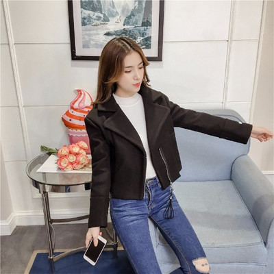 Geaca de dama scurta primavara-toamna cu fermoar in mai multe culori