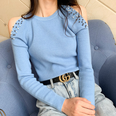 Modern női blúz gyöngyökkel több színben