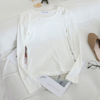 Női alkalmi blúz több színben O-nyakkal