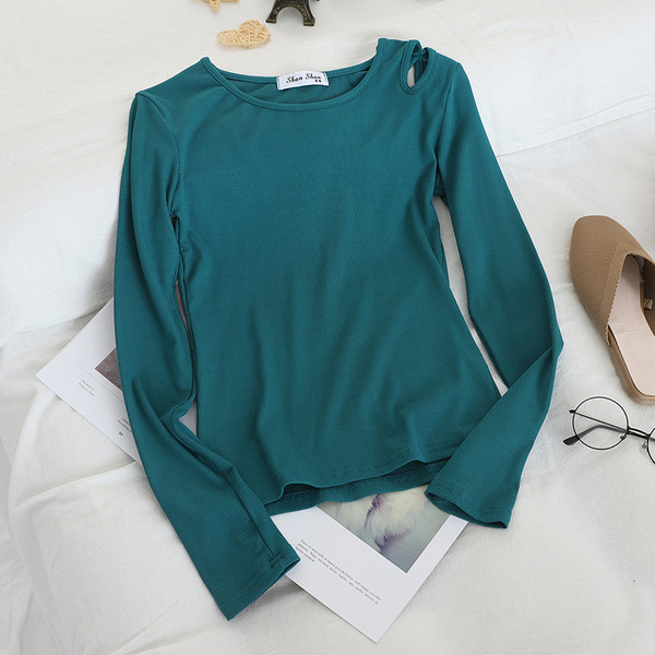 Női alkalmi blúz több színben O-nyakkal