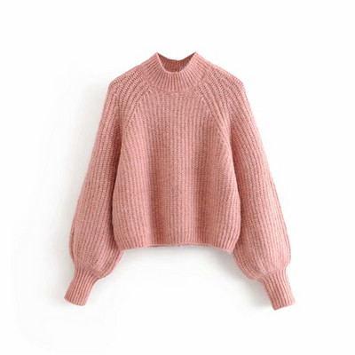 Vastag női pulóver félmagas gallérral, három színben