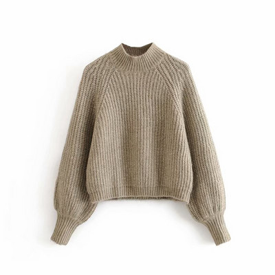 Vastag női pulóver félmagas gallérral, három színben