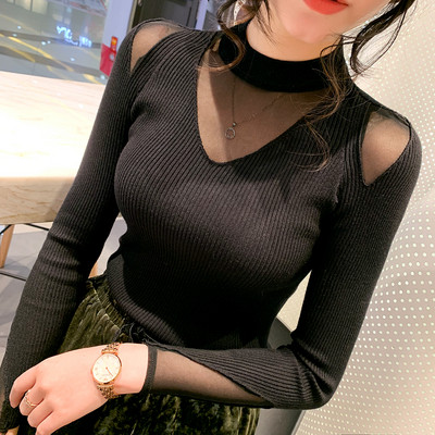 Modern női pulóver pólógallérral több színben