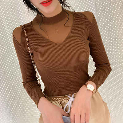 Modern női pulóver pólógallérral több színben