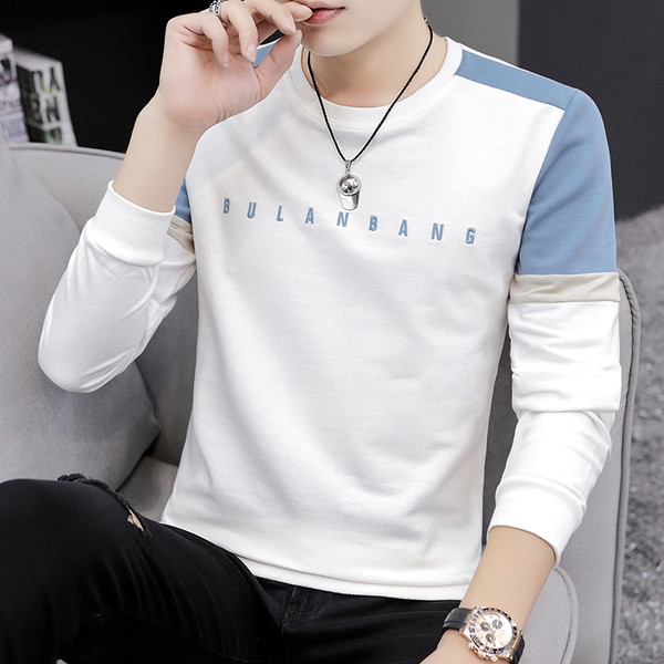 Bluză bărbătească modernă în cinci culori cu mâneci lungi și inscripție