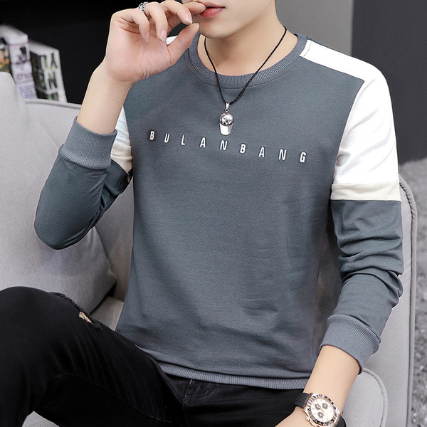 Bluză bărbătească modernă în cinci culori cu mâneci lungi și inscripție