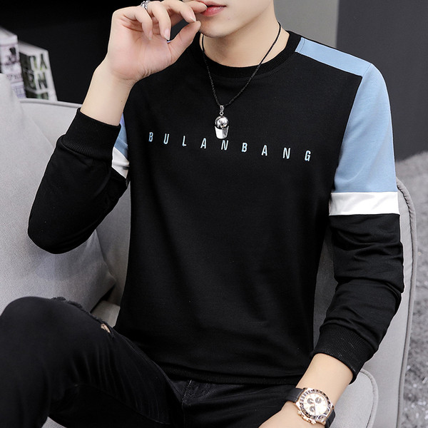 Bluză bărbătească modernă în cinci culori cu mâneci lungi și inscripție