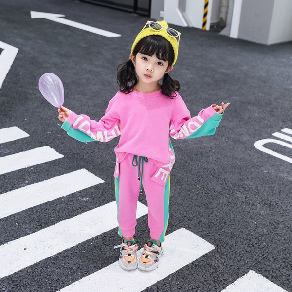 Új modell sportos gyerek szett lányoknak rózsaszín és narancs színben