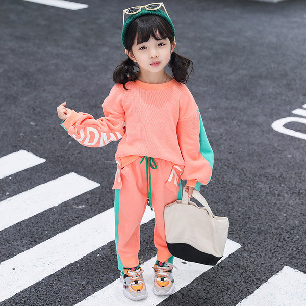 Új modell sportos gyerek szett lányoknak rózsaszín és narancs színben