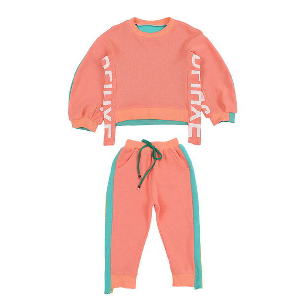 Új modell sportos gyerek szett lányoknak rózsaszín és narancs színben