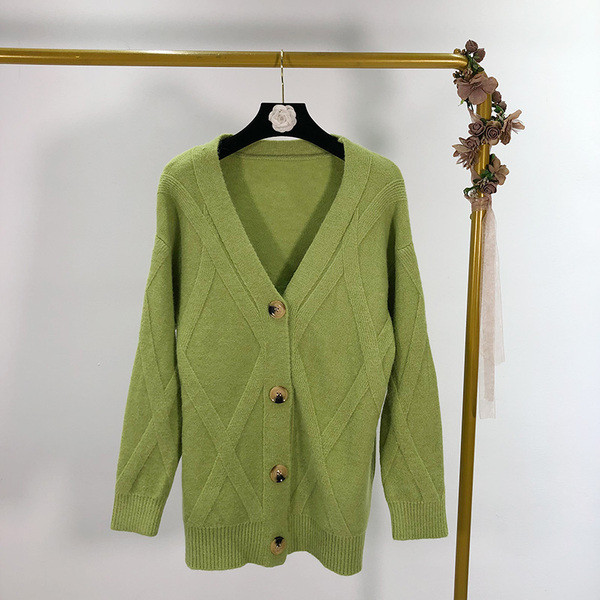 Női mellény spitz nyakkivágással, fehér és zöld színben