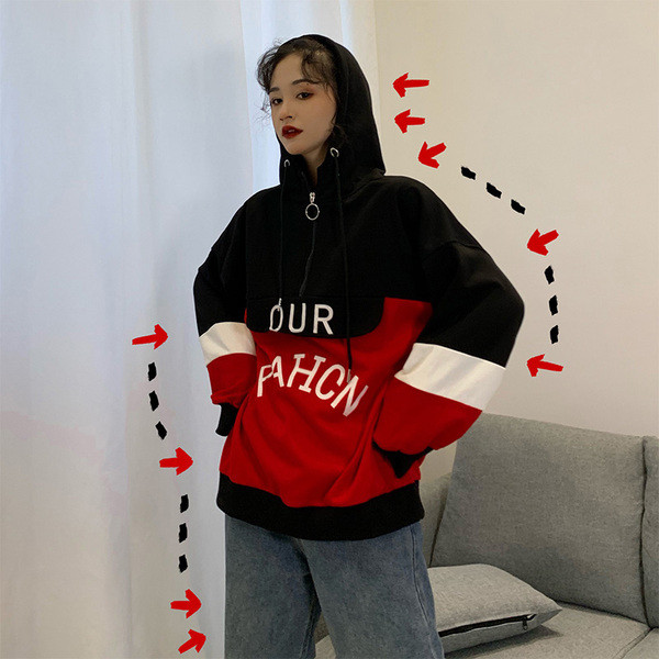 Női alkalmi pulóver két színben cipzárral - széles modell