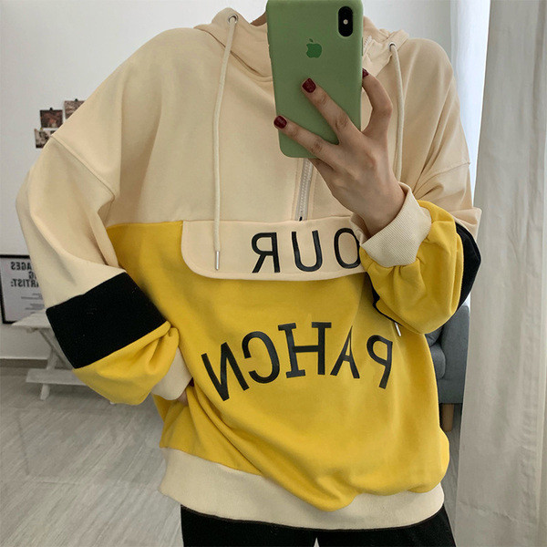 Női alkalmi pulóver két színben cipzárral - széles modell