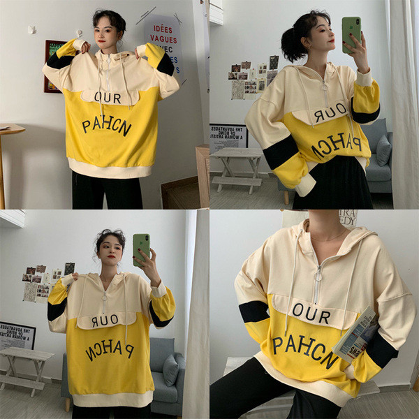 Női alkalmi pulóver két színben cipzárral - széles modell