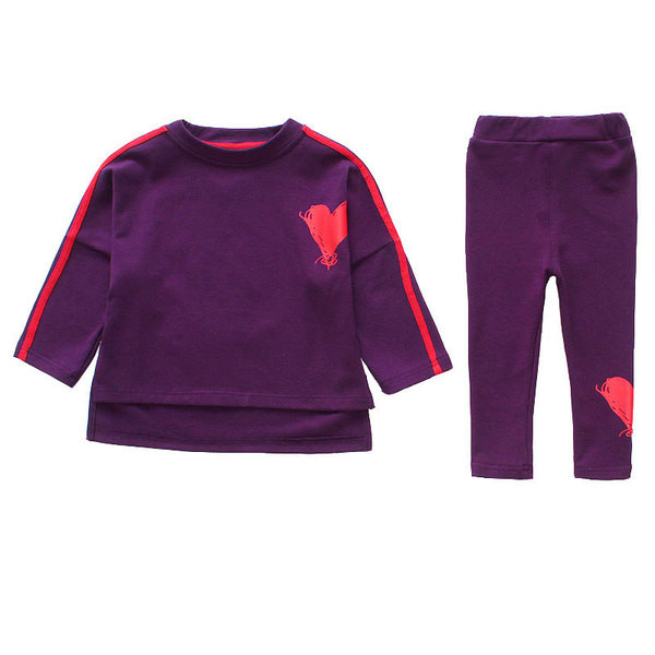 Modern gyerek szett lányoknak lila és fekete rátéttel