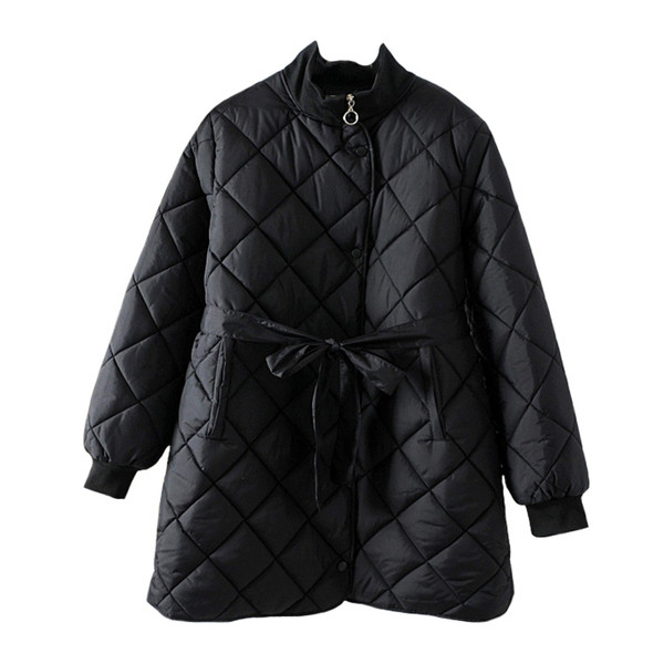 Modern női hosszú kabát fűzővel és magas gallérral, két színben