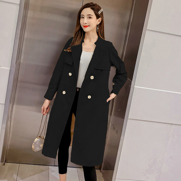 Дамско модерно тънко палто в два цвята 