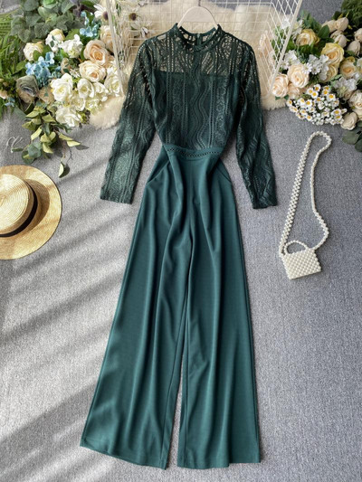 Hosszú, stílusos női overall több színben, csipkével