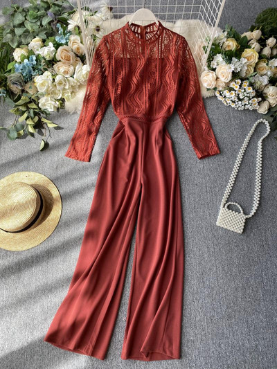 Hosszú, stílusos női overall több színben, csipkével