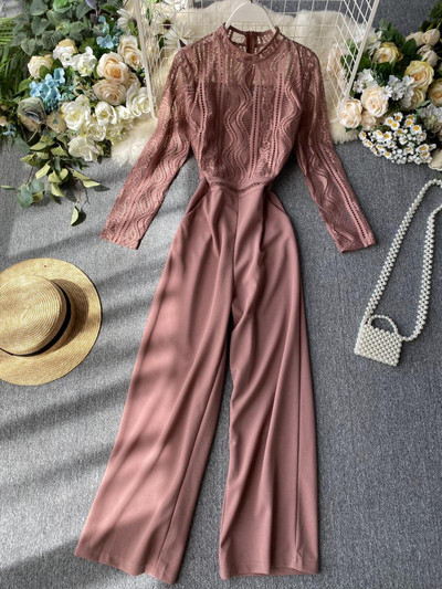 Hosszú, stílusos női overall több színben, csipkével