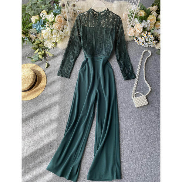 Hosszú, stílusos női overall több színben, csipkével