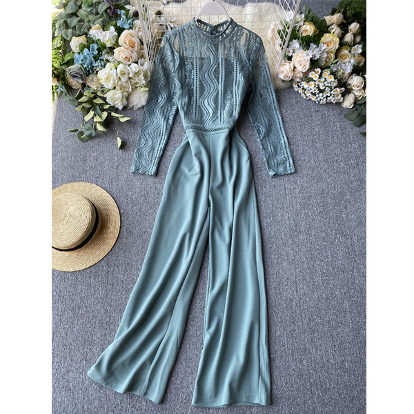 Hosszú, stílusos női overall több színben, csipkével