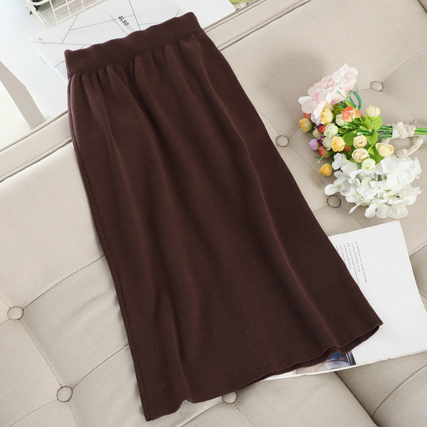 Alkalmi női vékony kötéskészlet kék és barna színekben