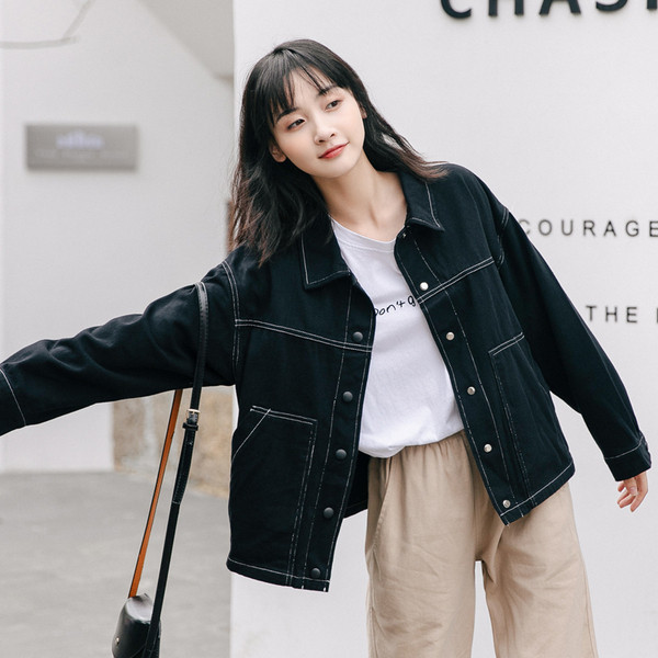 Modern női farmerdzseki zöld és fekete színben