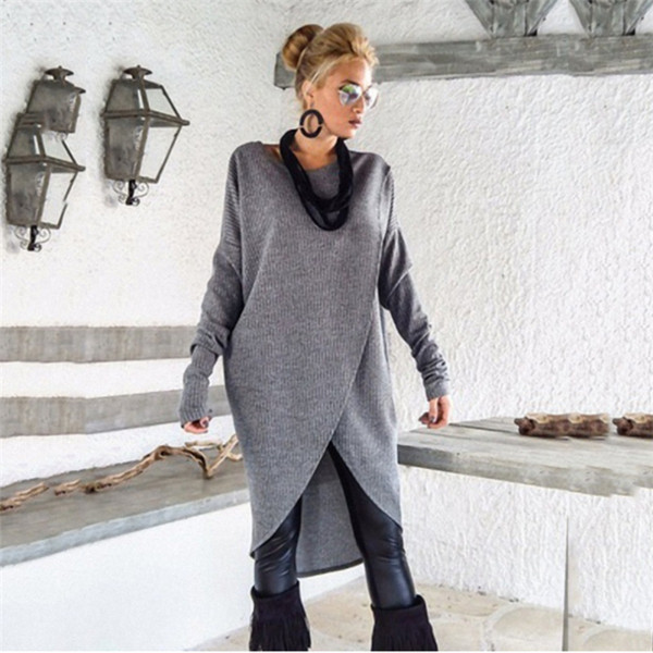 Κομψό γυναικείο μπλουζοφόρεμα ασύμμετρο μοτίβο σε δύο χρώματα