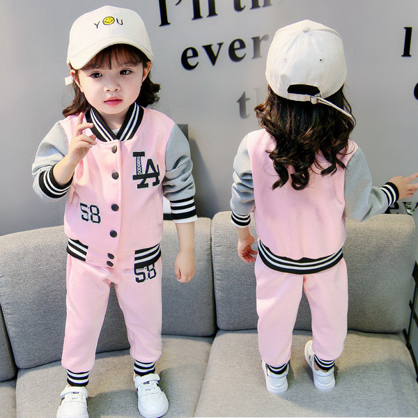 Új modell sport gyerek szett lányoknak két részes rózsaszín színben