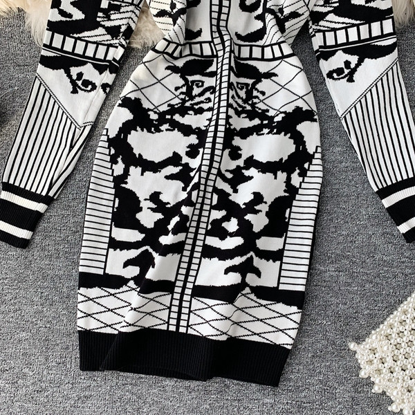 Új modell női ruha Vékony modell hosszú ujjú piros és fekete színben