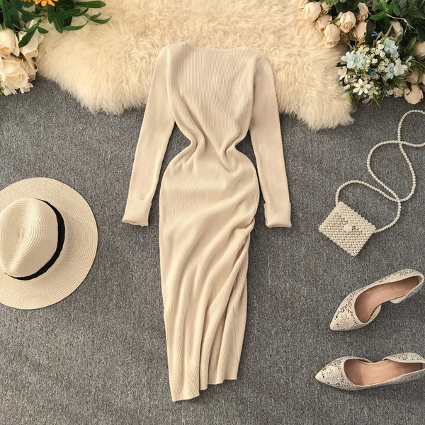 Rochie de dama cu decolteu rotund si cravate in patru culori