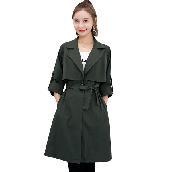 Актуално дамско тънко палто в три цвята - дълъг модел